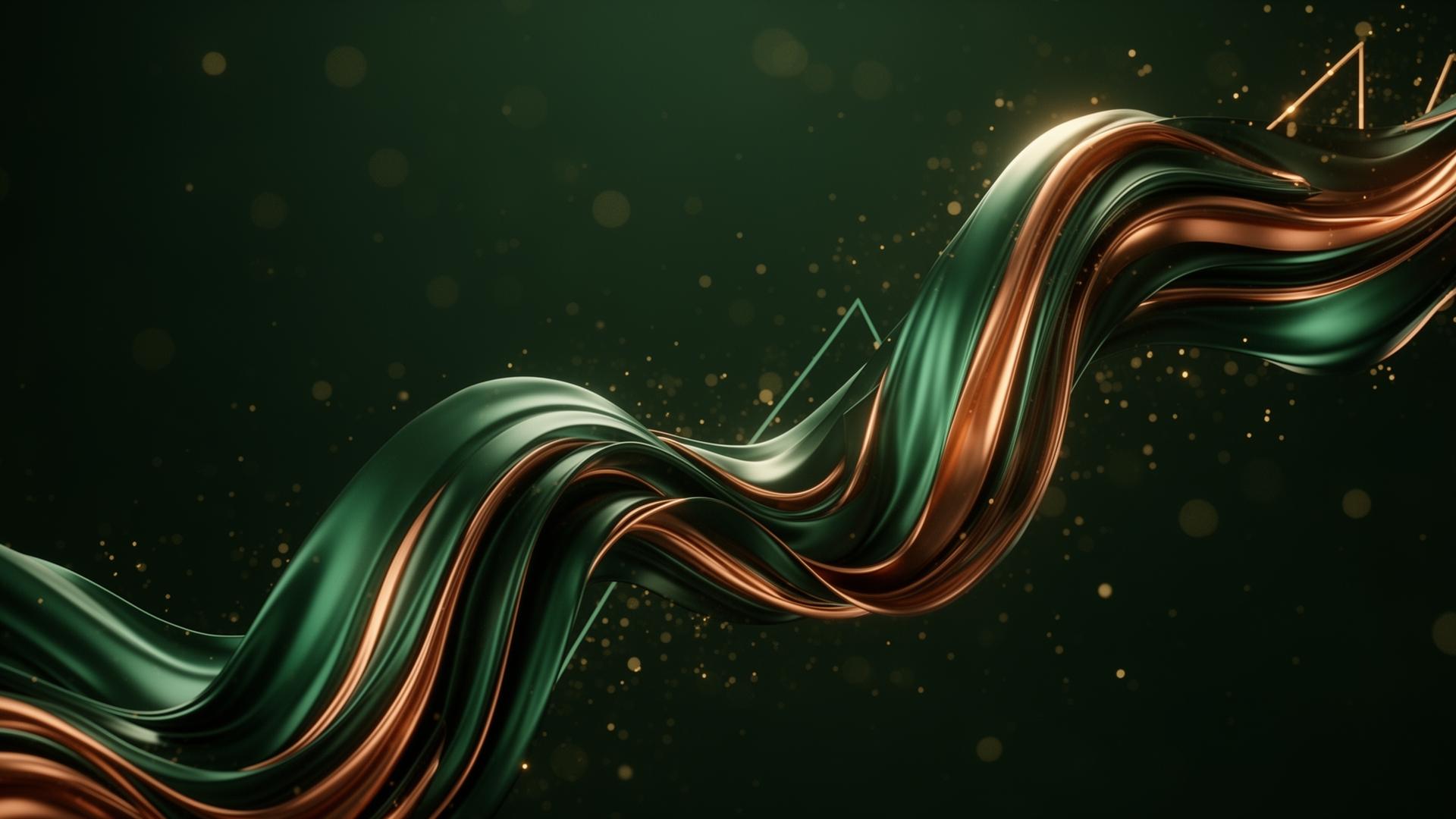 Emerald and copper financial growth abstract
